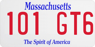 MA license plate 101GT6