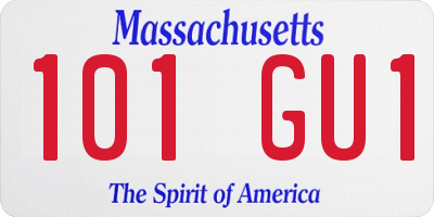 MA license plate 101GU1