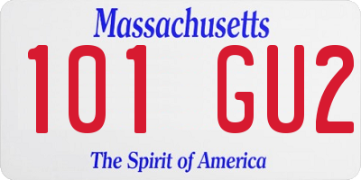 MA license plate 101GU2