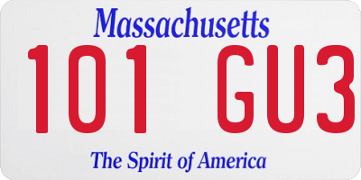 MA license plate 101GU3