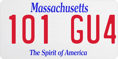 MA license plate 101GU4