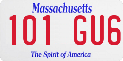 MA license plate 101GU6