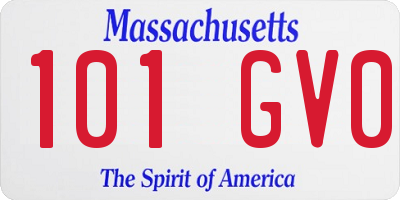 MA license plate 101GV0