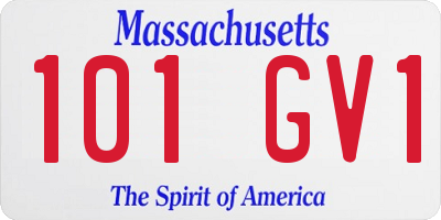 MA license plate 101GV1