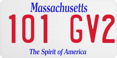 MA license plate 101GV2