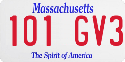 MA license plate 101GV3