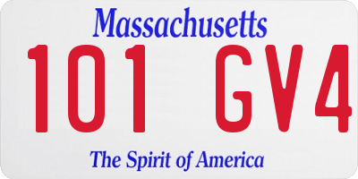 MA license plate 101GV4