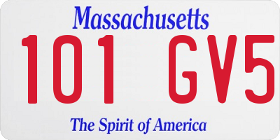 MA license plate 101GV5