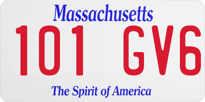 MA license plate 101GV6