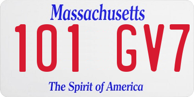 MA license plate 101GV7