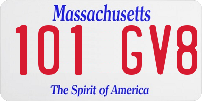 MA license plate 101GV8