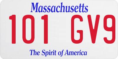 MA license plate 101GV9