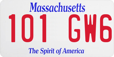 MA license plate 101GW6