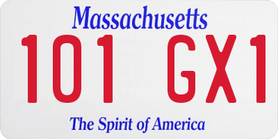 MA license plate 101GX1