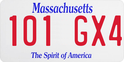 MA license plate 101GX4