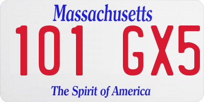 MA license plate 101GX5