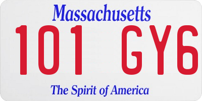 MA license plate 101GY6