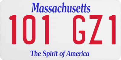 MA license plate 101GZ1