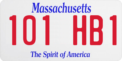 MA license plate 101HB1