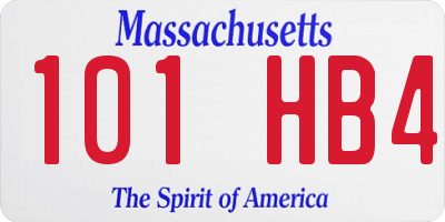 MA license plate 101HB4