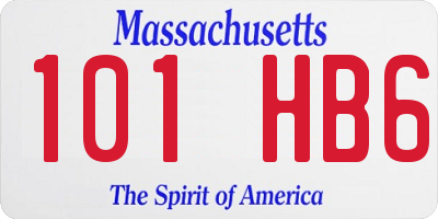 MA license plate 101HB6