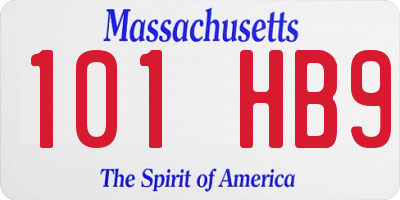 MA license plate 101HB9