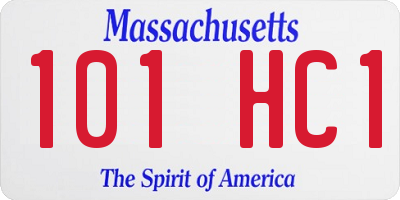 MA license plate 101HC1