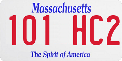 MA license plate 101HC2