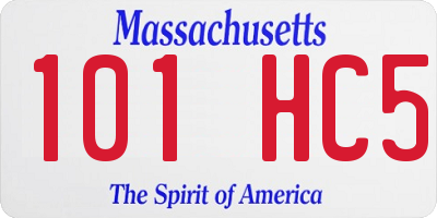 MA license plate 101HC5