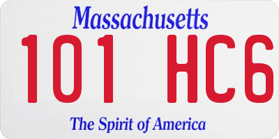 MA license plate 101HC6