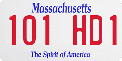 MA license plate 101HD1
