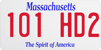 MA license plate 101HD2