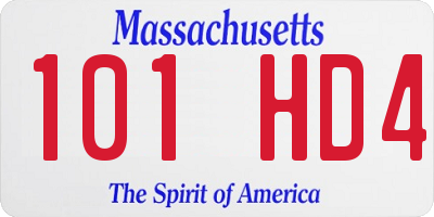 MA license plate 101HD4