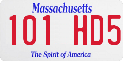 MA license plate 101HD5