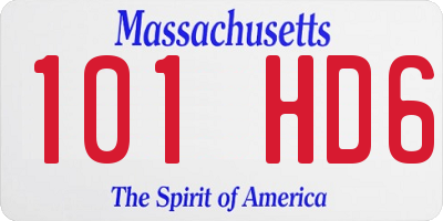 MA license plate 101HD6