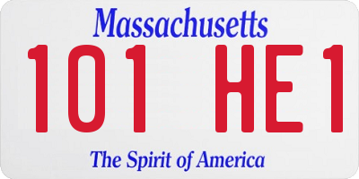 MA license plate 101HE1