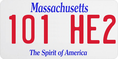 MA license plate 101HE2