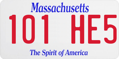 MA license plate 101HE5