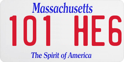 MA license plate 101HE6