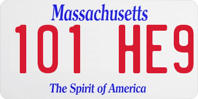 MA license plate 101HE9