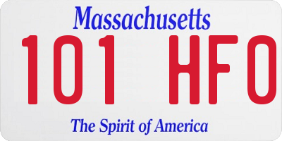 MA license plate 101HF0