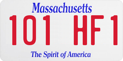 MA license plate 101HF1