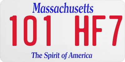 MA license plate 101HF7