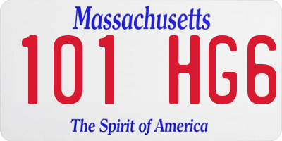 MA license plate 101HG6