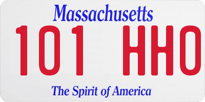 MA license plate 101HH0