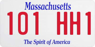 MA license plate 101HH1