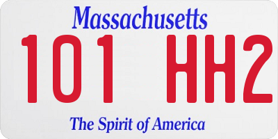 MA license plate 101HH2