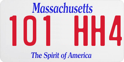 MA license plate 101HH4