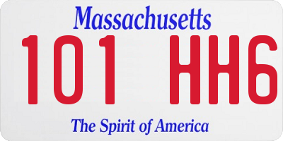 MA license plate 101HH6