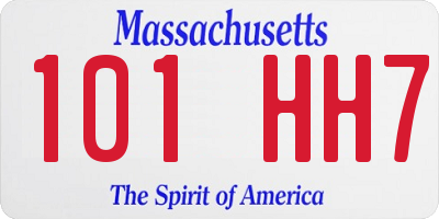 MA license plate 101HH7